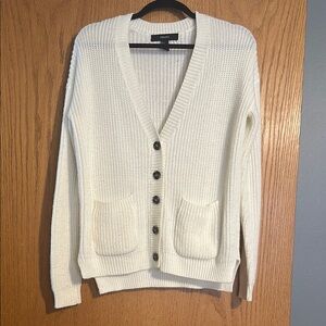 Forever 21 White/Cream Cardigan Sweatee